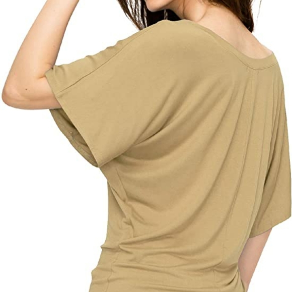 Taupe Short Sleeve Boat Crew Neck - Picture 2 of 11